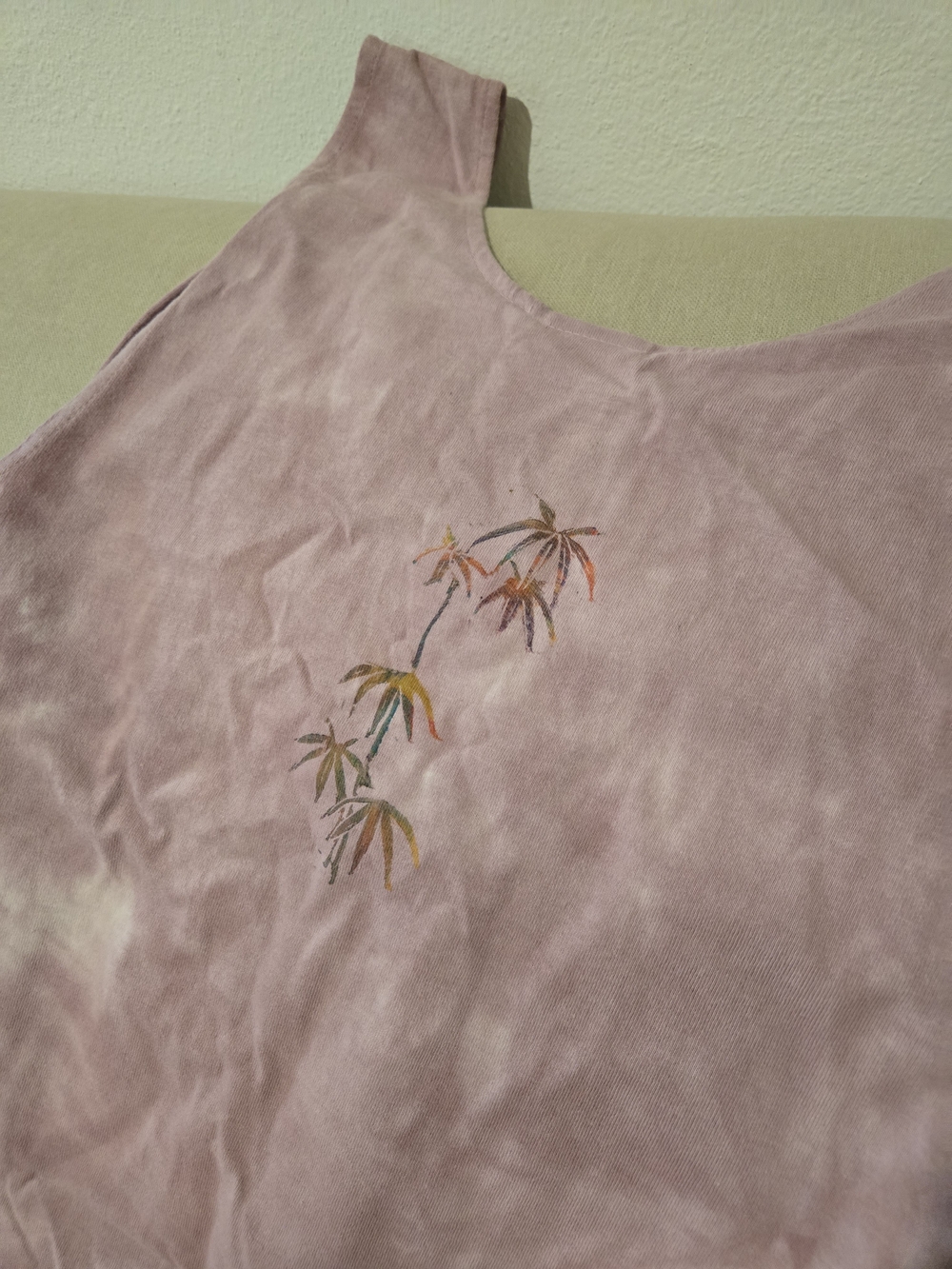 Vintage Primitives by Andrea Bragg Mauve Hand-Dyed Crane Art2Wear Dress M - Picture 6 of 13